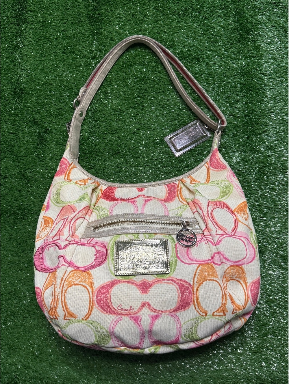 Coach Poppy Scribble Signature Hobo Bag